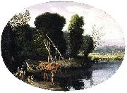 BONZI, Pietro Paolo Italianate River Landscape oil